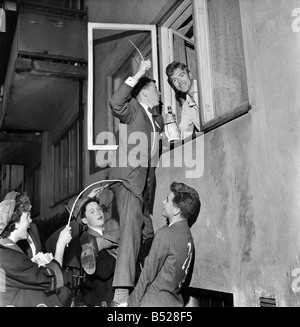 Norway Independence Day. Students Having an all night first footing party, where they get all sorts of people out of their beds Stock Photo