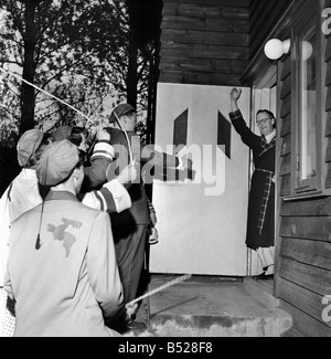 Norway Independence Day. Students Having an all night first footing party, where they get all sorts of people out of their beds Stock Photo