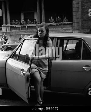 Bernadette Devlin arrives at the Scarmen Tribunal 1969 January 16th 1981 Gunmen shoot civil rights campaigner The Northern Ireland civil rights campaigner and former Westminster MP Bernadette McAliskey was shot by gunmen who burst into her home at Coalisland in County Tyrone The three men shot Mrs McAliskey formerly known as Bernadette Devlin in the chest arm and thigh as she went to wake up one of her three children Stock Photo