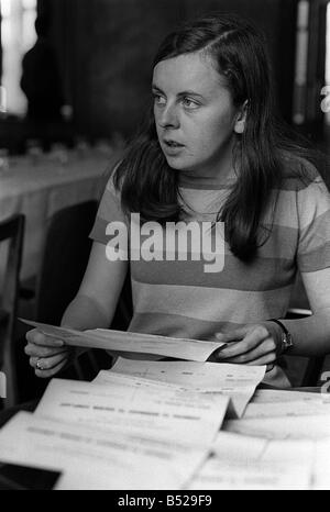 Bernadette Devlin arrives at the Scarmen Tribunal 1969 January 16th 1981 Gunmen shoot civil rights campaigner The Northern Ireland civil rights campaigner and former Westminster MP Bernadette McAliskey was shot by gunmen who burst into her home at Coalisland in County Tyrone The three men shot Mrs McAliskey formerly known as Bernadette Devlin in the chest arm and thigh as she went to wake up one of her three children Stock Photo