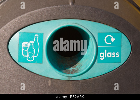 Glass Only recycling bin UK Stock Photo - Alamy