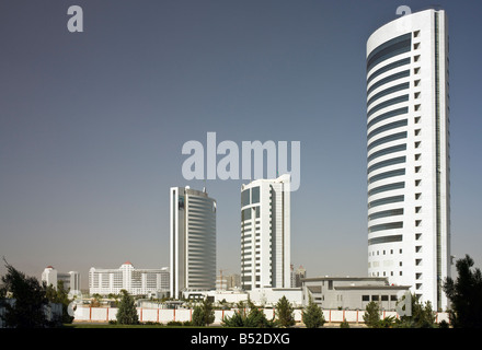 new marble clad buildings in Ashgabat, Turkmenistan Stock Photo