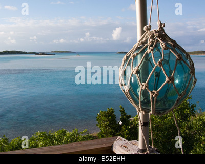 The view from the Land and Sea Park Headquarters in Waderick Wells Cay, the Exuma's, Bahamas Stock Photo