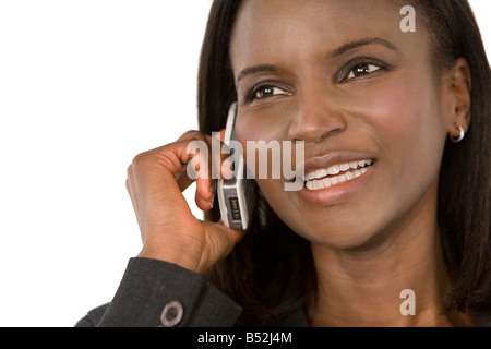 An African American businesswoman chatting on her mobile phone Stock Photo