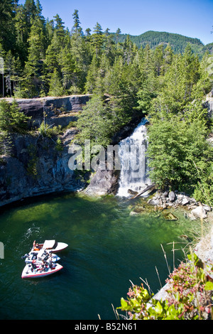Waterfall Teakearne Arm Desolation Sound British Columbia Canada Stock Photo