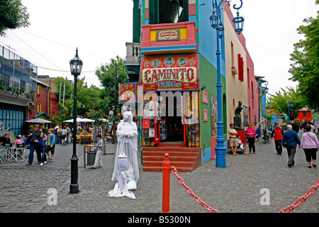 March 2008 - Colorful houses on Caminito street in La boca Buenos Aires Argentina Stock Photo