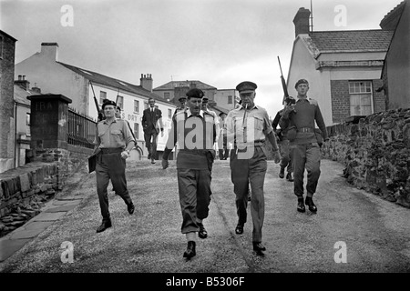 Northern Ireland Aug. 1969. Chief of staff General Sir Geoffrey Baker seen here touring Londonderry talking to his troops. ;Aug. Stock Photo