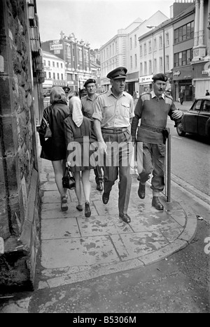 Northern Ireland Aug. 1969. Chief of staff General Sir Geoffrey Baker seen here touring Londonderry talking to his troops. ;Aug. Stock Photo