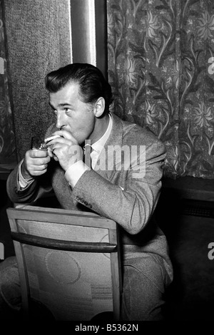 Stewart Granger at press reception held for his new film The Prisoner of Zenda. December 1952 C6406 Stock Photo