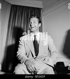 Lex Barker Actor who stars in the film Tarzan. Seen here in this London hotel room. June 1950 O24671 Stock Photo