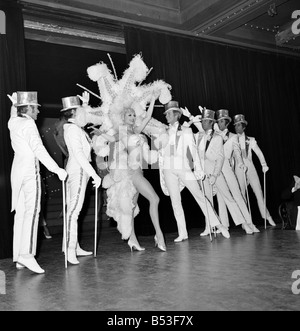 Paris Lido Feature. Cabaret dancers perform on stage at a night club in Pan's, France. December 1969 Z11741-001 Stock Photo