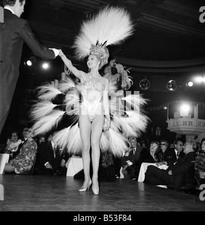 Paris Lido Feature. Cabaret dancers perform on stage at a night club in Pan's, France. December 1969 Z11741-003 Stock Photo