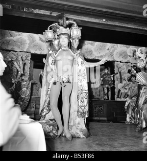 Paris Lido Feature. Cabaret dancers perform on stage at a night club in Pan's, France. December 1969 Z11741-005 Stock Photo