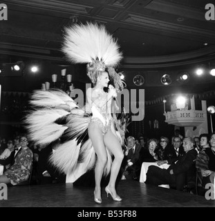 Paris Lido Feature. Cabaret dancers perform on stage at a night club in Pan's, France. December 1969 Z11741-006 Stock Photo