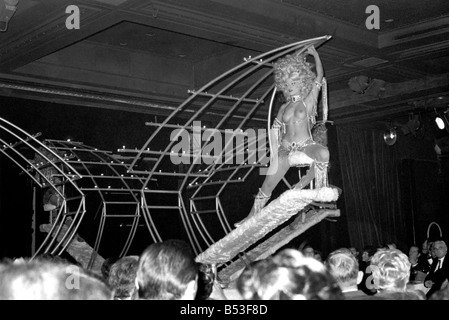 Paris Lido Feature. Cabaret dancers perform on stage at a night club in Pan's, France. December 1969 Z11741-009 Stock Photo