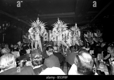 Paris Lido Feature. Cabaret dancers perform on stage at a night club in Pan's, France. December 1969 Z11741-010 Stock Photo