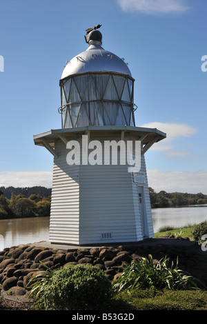 Important historical river lighthouse in Wairoa North Island New Zealand Stock Photo