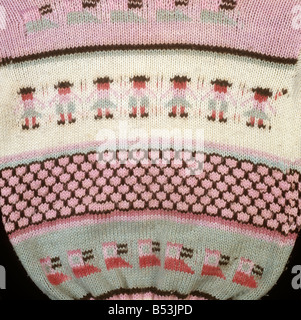 Peruvian Crafts detail of hand knitted womans sweater from Peru Stock Photo