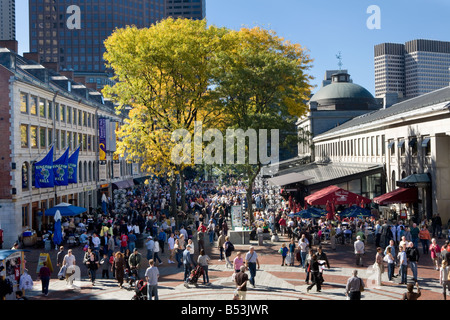 Faneuil Hall Marketplace and Quincy Market, Boston, Massachusetts, USA Stock Photo
