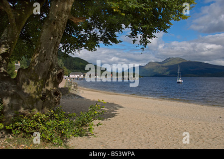 Luss Loch Lomond Ben Lomond Luss pier National Park Argyll and bute Scotland August 2008 Stock Photo