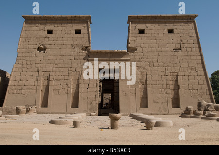 The Temple of Khonsu originally constructed by Ramesses III located within the large Precinct of Amun-Re at Karnak Temple Complex  near Luxor Egypt Stock Photo