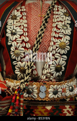 Ethnographic Museum with the display of a detail of female national costume Split Croatia Stock Photo