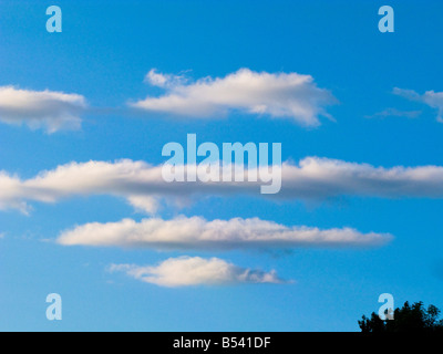 blue sky with cirrus clouds Stock Photo