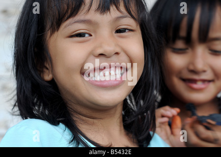 kids on belakang padang riau islands indonesia Stock Photo