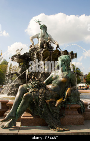 Neptune Fountain, Berlin, Germany. Stock Photo