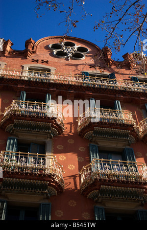 Catalan 'Modernista' architecture on Passeig de Sant Joan, Barcelona, Catalonia, Spain, Stock Photo