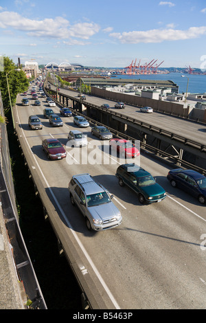 The Alaskan Way Viaduct elevated roadway is shown Wednesday, Jan. 9 ...