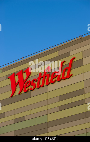 Modern facade of newly built luxury Westfield Shopping Centre White City W12 London United Kingdom Stock Photo