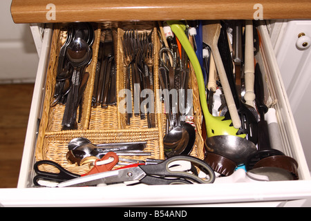 Cutlery drawer Stock Photo