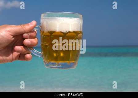 summer vacations refreshing beer sea Stock Photo