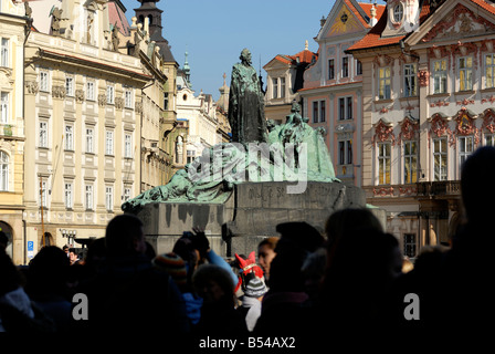 Jan Hus Monument Old Town UNESCO Prague Czech Republic Stock Photo