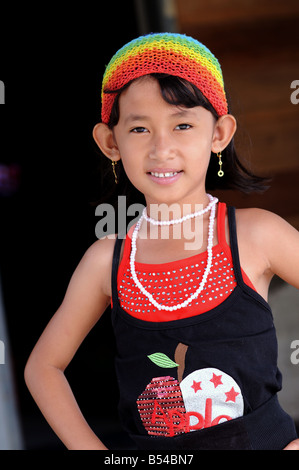 girl on belakang padang riau islands indonesia Stock Photo