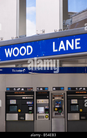 Newly built Wood Lane Station on Hammersmith and City Line located near Westfield complex London United Kingdom Stock Photo