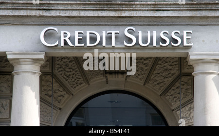 Credit Suisse, bank, private banking, Switzerland, swiss, Europe, european,money. Stock Photo