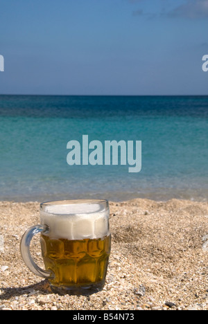 summer vacations refreshing beer sea Stock Photo