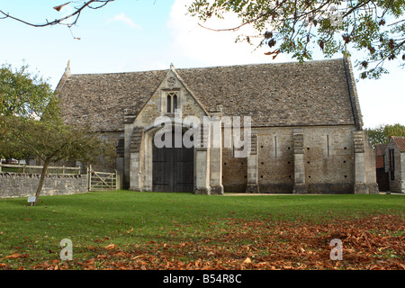 Glastonbury Abbey Barn this historic 14th century building is part of the Somerset Rural Life Museum in Glastonbury Somerset UK Stock Photo