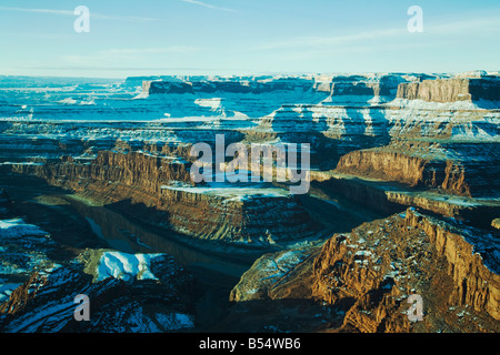 View of Dead Horse Point with snow Dead Horse Point State Park Utah USA Stock Photo