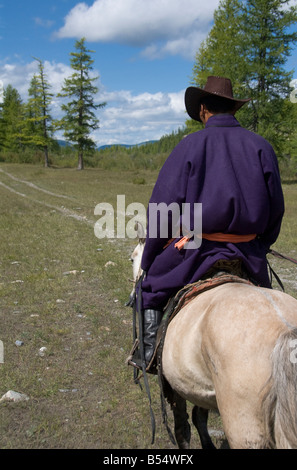 Nomad rider in Northern Mongolia Stock Photo