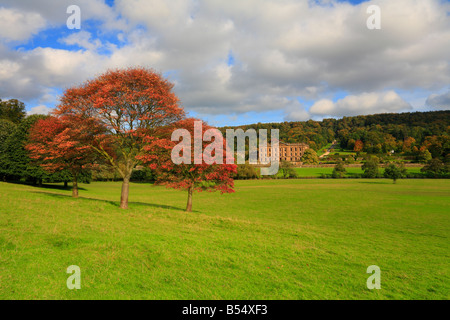 Autumn at Chatsworth Park and House, Derbyshire, Peak District National Park, England, UK. Stock Photo