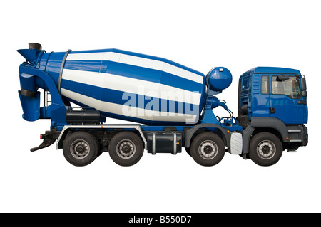 Mixer lorry isolated on white Stock Photo