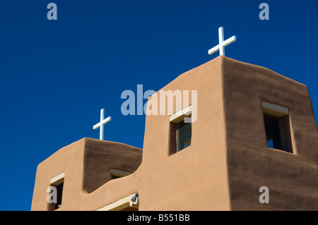 San jose de gracia catholic church in las trampas New Mexico on the high road to Taos Stock Photo