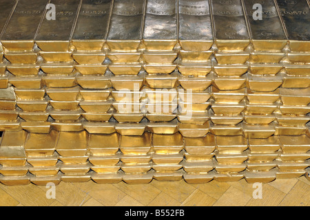 Stacks of gold bars