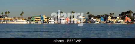 Marina del Rey CA main channel Fisherman's village largest man-made small boat harbor in the U.S with 19 marinas for 5,300 ships Stock Photo