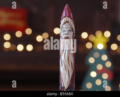 Wooden Santa Clause Stock Photo