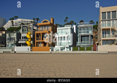 Santa Monica CA beach 'Bay City' gold coast house north of the Santa Monica Pier Grand beach house modern architecture Stock Photo