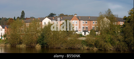 a row of flats next to the river severn at bewdley worcestershire Stock Photo